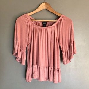 🛍️ Rose Pink Wide Neck Top 3/$15
